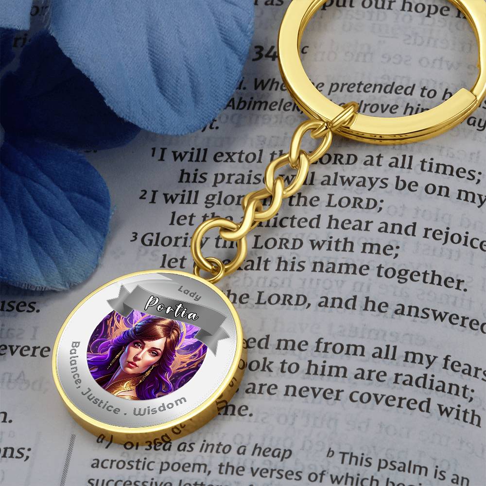 Lady Portia - Affirmation Keychain For Balance, Justice & Wisdom - More Than CharmsMore Than Charms