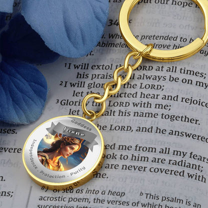 Goddess Diana - Affirmation Keychain For Independence Protection Purity- More Than CharmsMore Than Charms