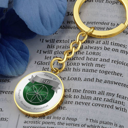 Germ of Life - Affirmation Keychain For Growth Renewal Potential - More Than CharmsMore Than Charms