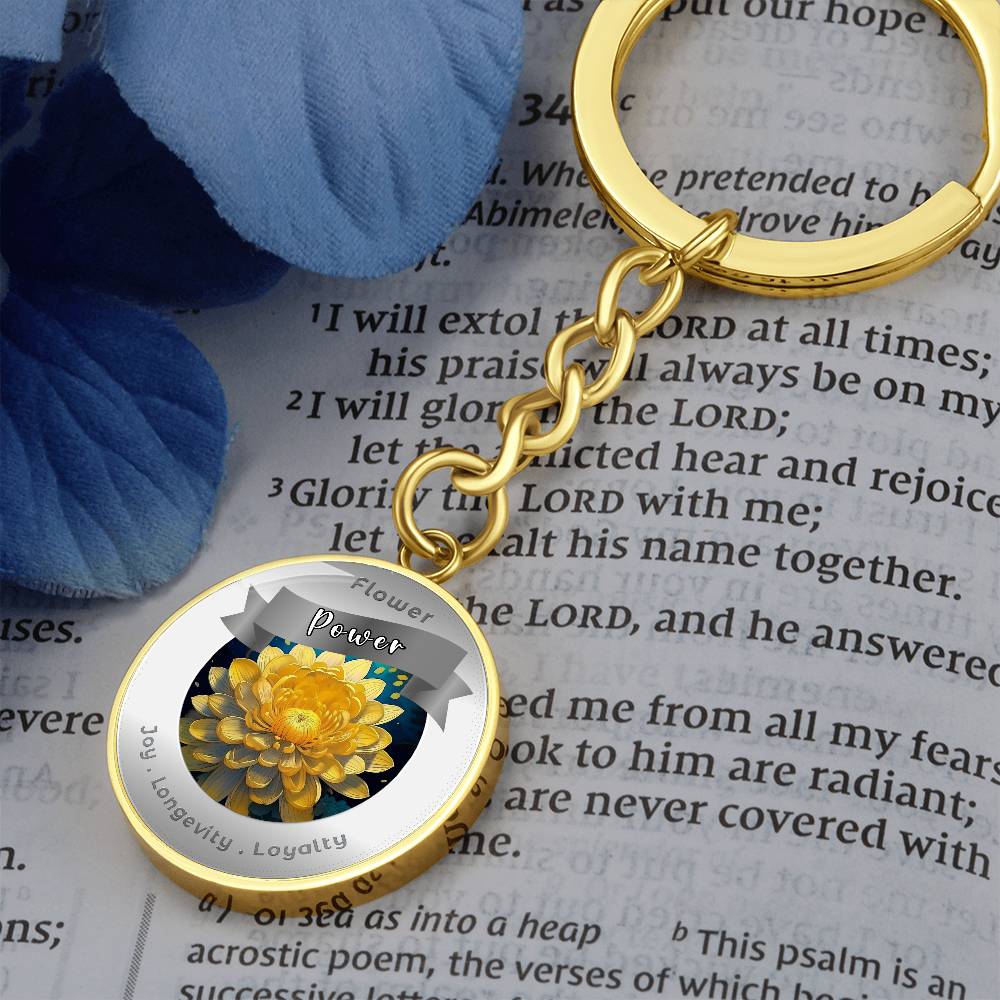 Chrysanthemum- Affirmation Keychain- More Than CharmsMore Than Charms