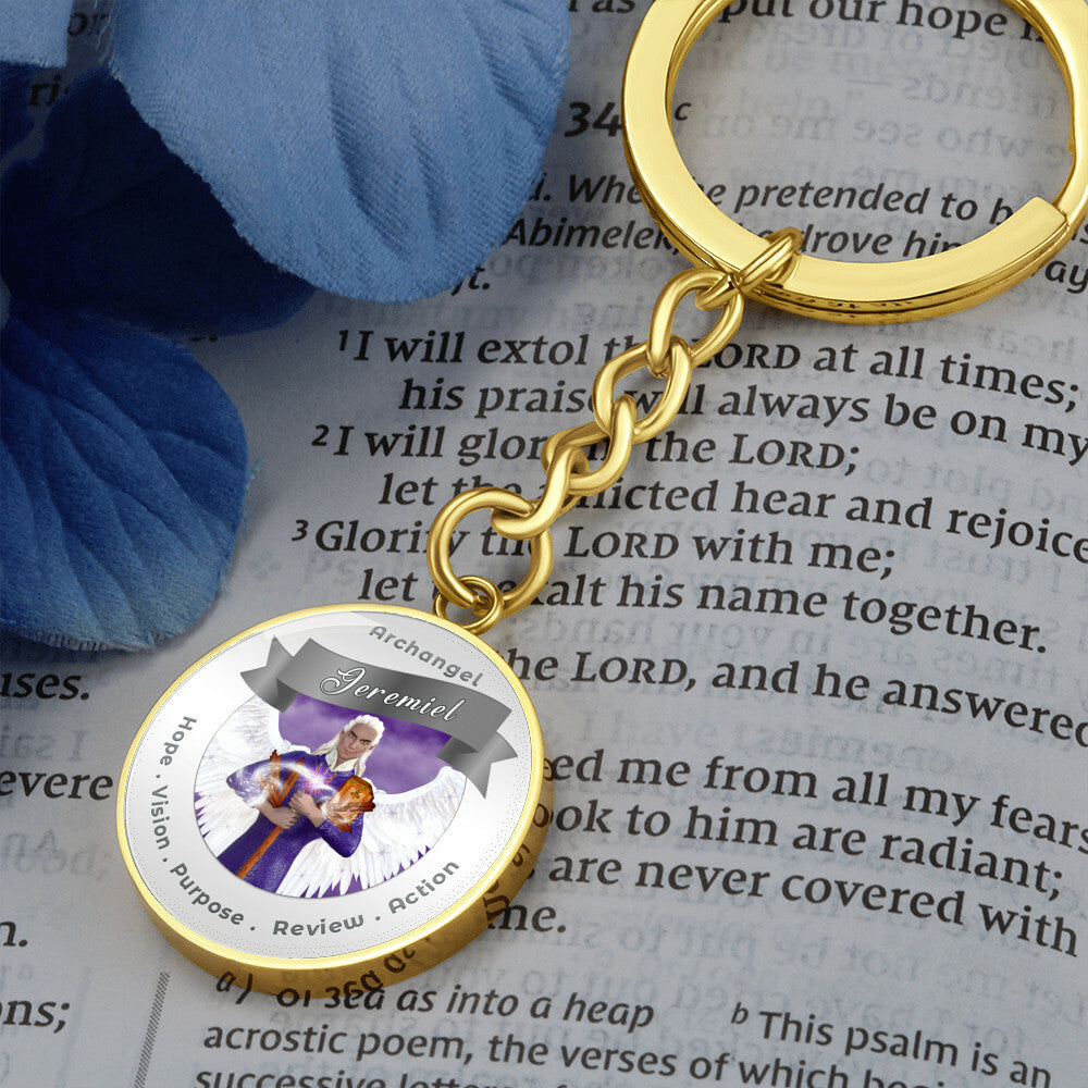 Archangel Jeremiel - Affirmation Keychain For Action, Hope, Purpose, Review & Visions - More Than CharmsMore Than Charms