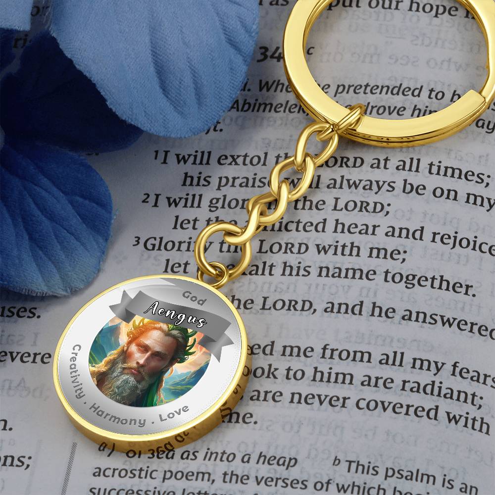 God Aengus - Affirmation Keychain For Creativity Harmony Love - More Than CharmsMore Than Charms