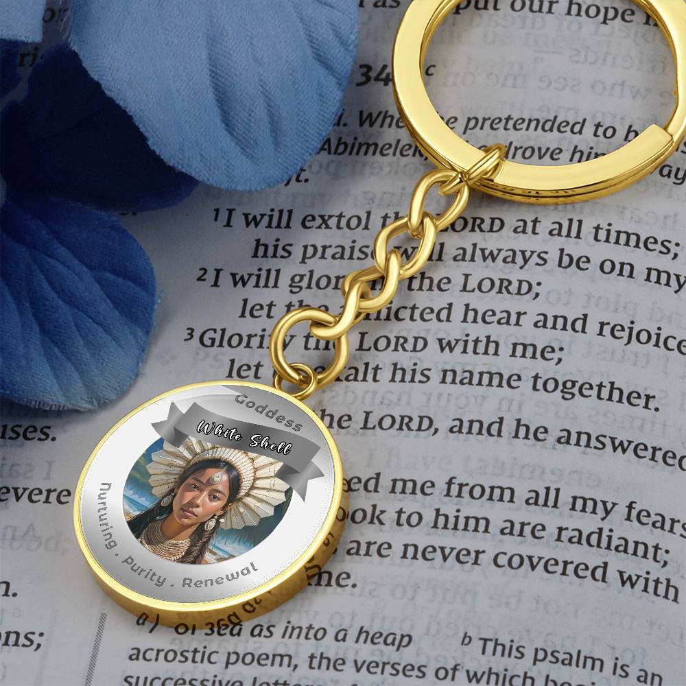 White Shell Woman - Affirmation Keychain For Nurturing Purity Renewal - More Than CharmsMore Than Charms