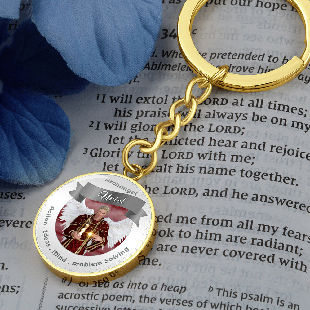 Archangel Uriel - Affirmation Keychain For Action, Ideas, Mind & Problem Solving - More Than CharmsMore Than Charms