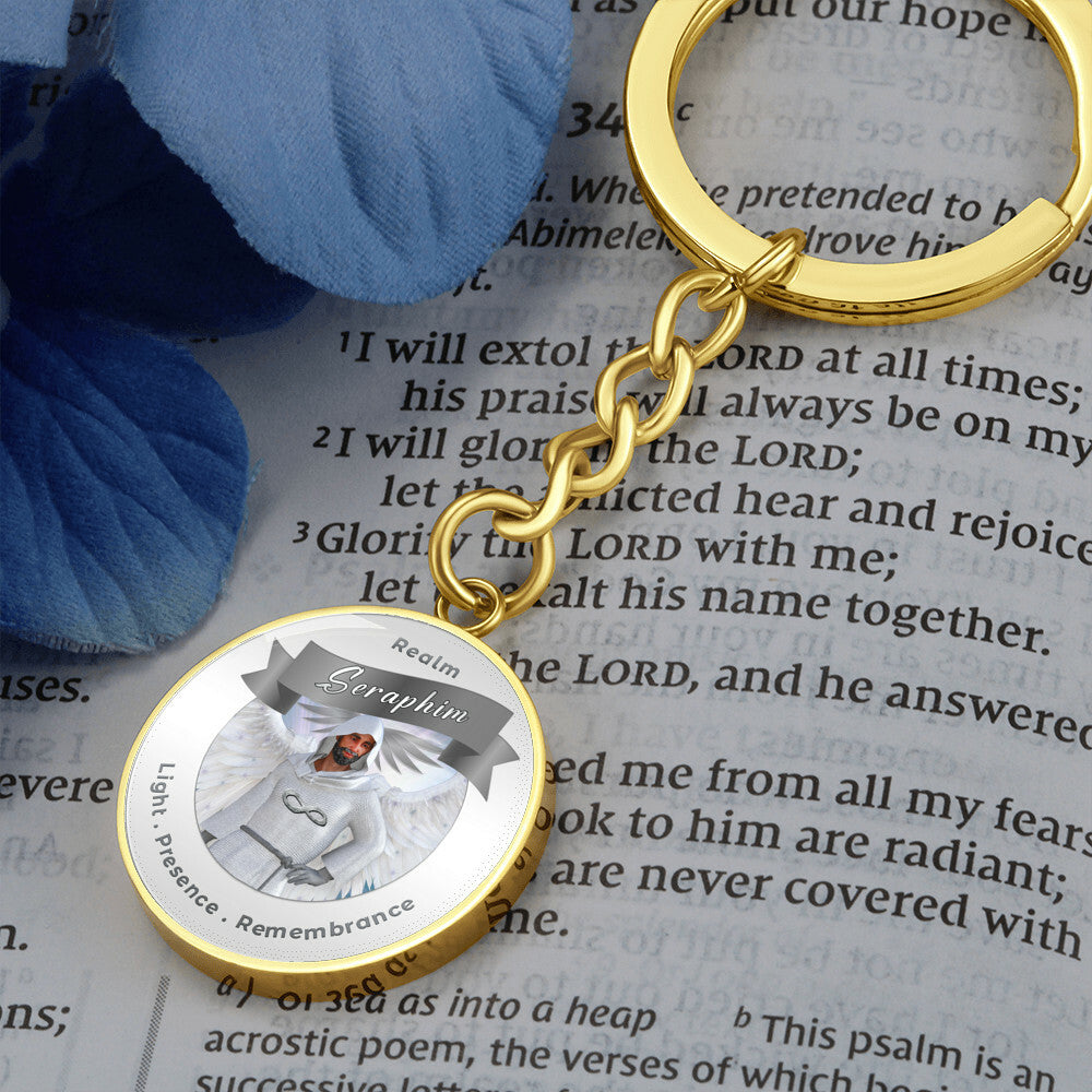 Seraphim - Angelic Realm Affirmation Keychain For Remembrance, Presence & Light - More Than CharmsMore Than Charms