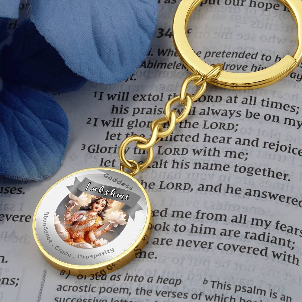 Goddess Lakshmi - Affirmation Keychain For Abundance Grace Prosperity- More Than CharmsMore Than Charms