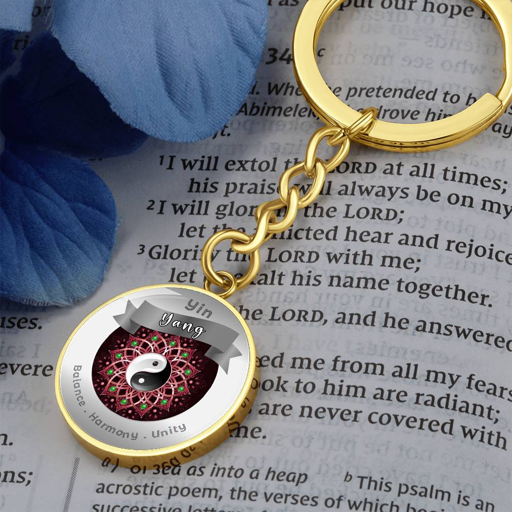 Yin Yang - Affirmation Keychain For Balance Harmony Unity - More Than CharmsMore Than Charms