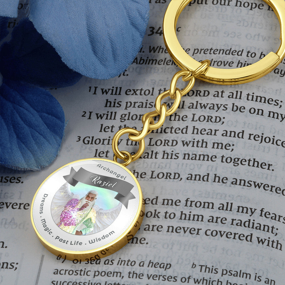 Archangel Raziel - Affirmation Keychain For Dreams, Magic, Past Life & Wisdom - More Than CharmsMore Than Charms
