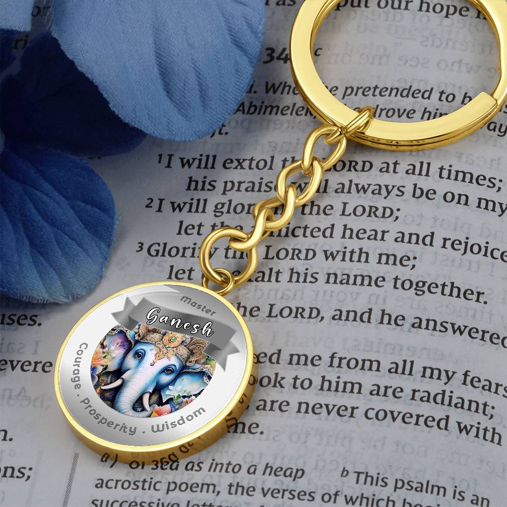 Ganesh Affirmation Keychain - Courage, Prosperity & Wisdom- More Than CharmsMore Than Charms