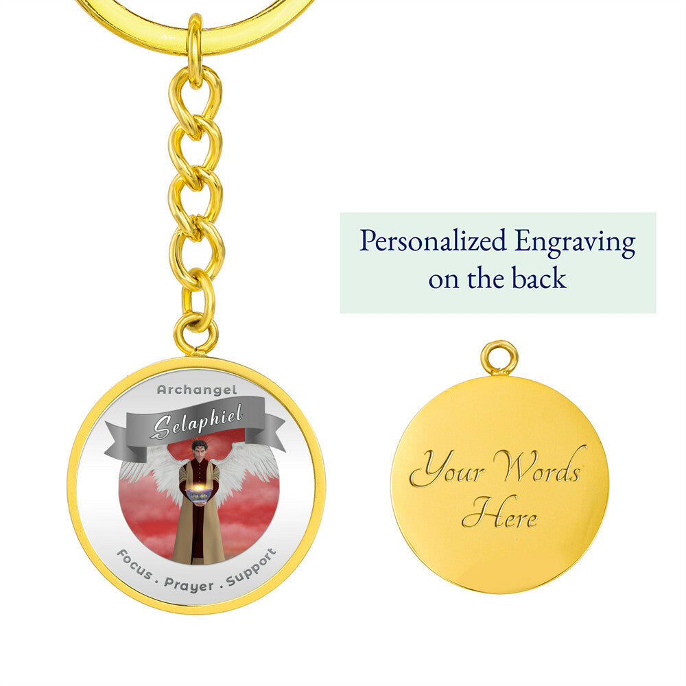 Archangel Selaphiel - Affirmation Keychain For Focus, Prayer & Support - More Than CharmsMore Than Charms