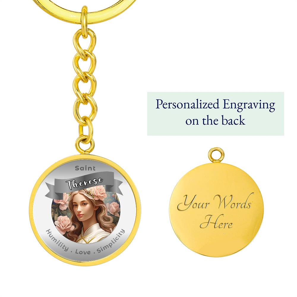 SaintThérèse - Affirmation Keychain For Humility Love Simplicity - More Than CharmsMore Than Charms
