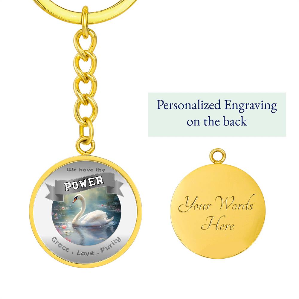 Swan Power Animal Affirmation Keychain - More Than CharmsMore Than Charms