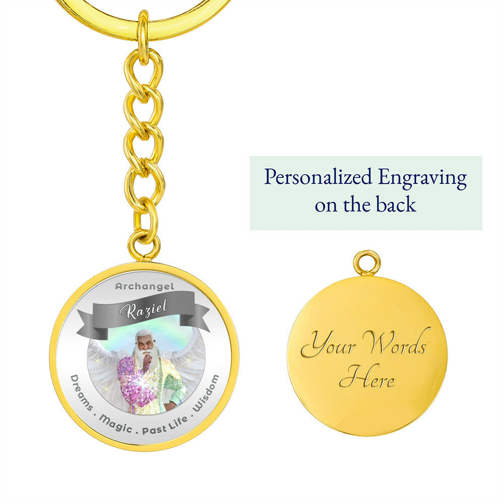 Archangel Raziel - Affirmation Keychain For Dreams, Magic, Past Life & Wisdom - More Than CharmsMore Than Charms