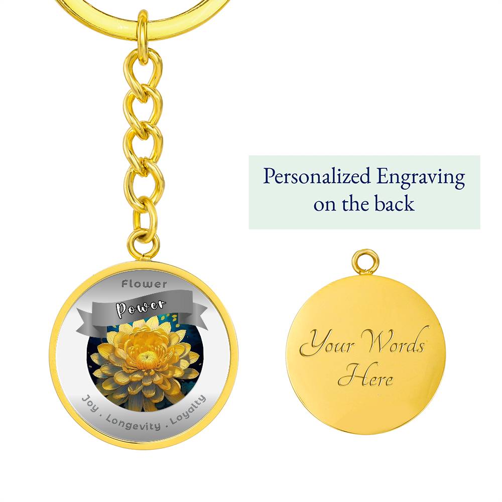 Chrysanthemum- Affirmation Keychain- More Than CharmsMore Than Charms