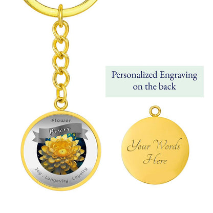 Chrysanthemum- Affirmation Keychain- More Than CharmsMore Than Charms