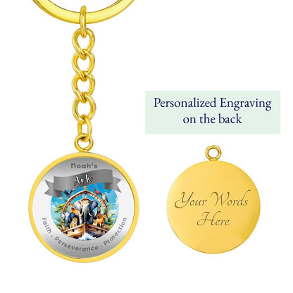 Noah's Arc - Affirmation Keychain For Faith Perseverance Protection- More Than CharmsMore Than Charms