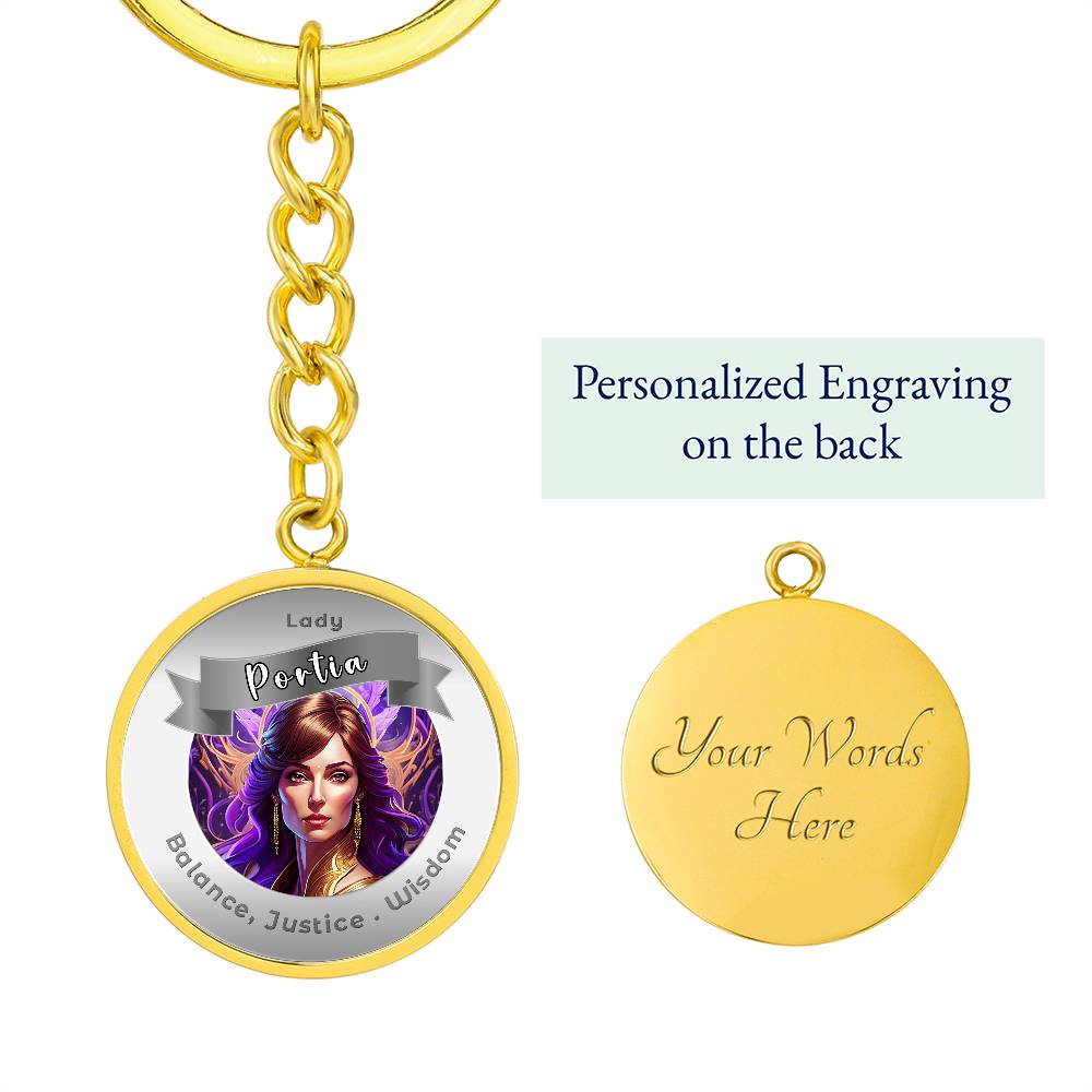 Lady Portia - Affirmation Keychain For Balance, Justice & Wisdom - More Than CharmsMore Than Charms