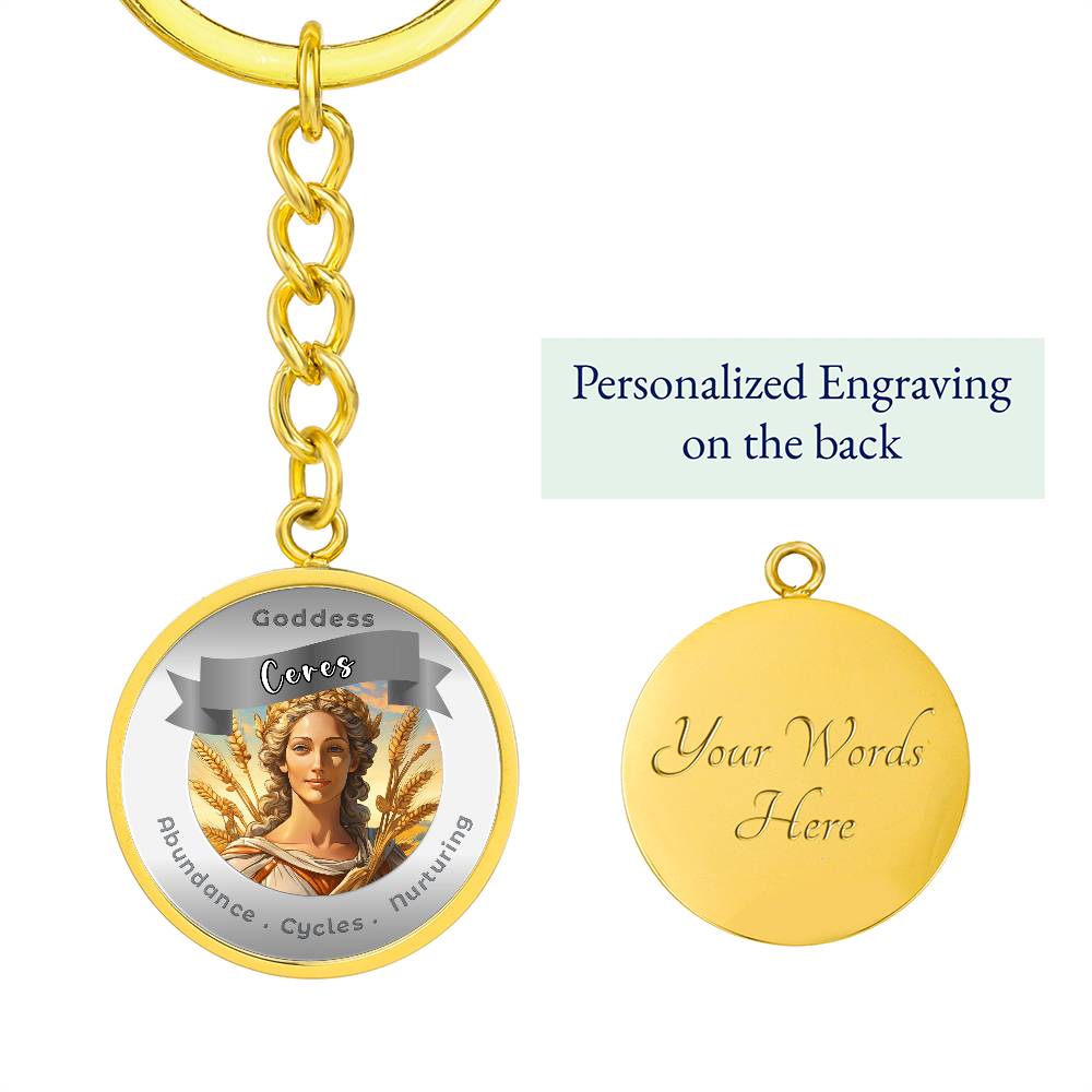 Goddess Ceres - Affirmation Keychain For Abundance Cycles Nurturing - More Than CharmsMore Than Charms