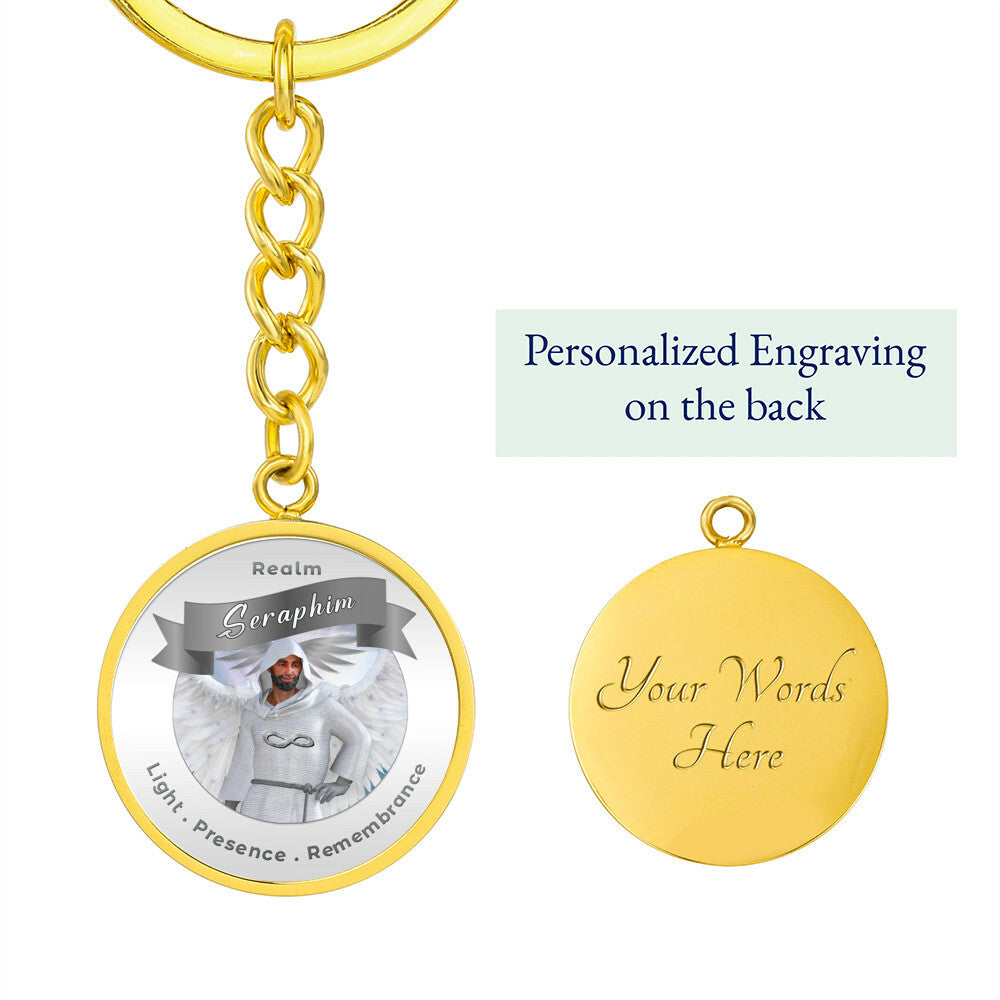 Seraphim - Angelic Realm Affirmation Keychain For Remembrance, Presence & Light - More Than CharmsMore Than Charms