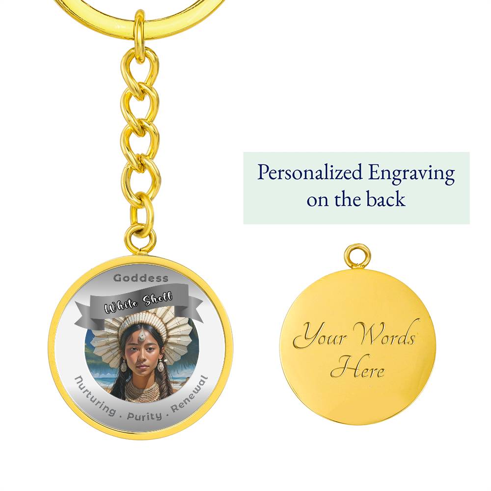 White Shell Woman - Affirmation Keychain For Nurturing Purity Renewal - More Than CharmsMore Than Charms