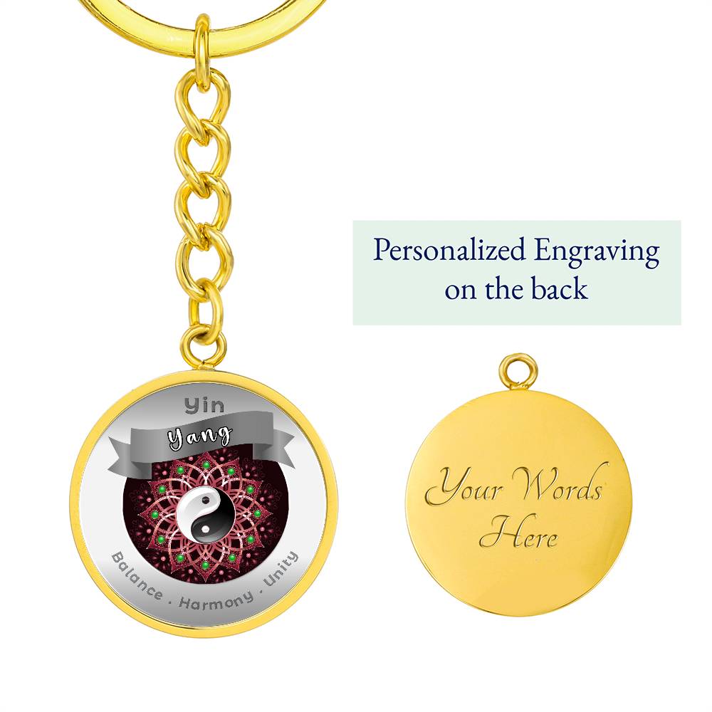 Yin Yang - Affirmation Keychain For Balance Harmony Unity - More Than CharmsMore Than Charms
