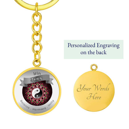 Yin Yang - Affirmation Keychain For Balance Harmony Unity - More Than CharmsMore Than Charms