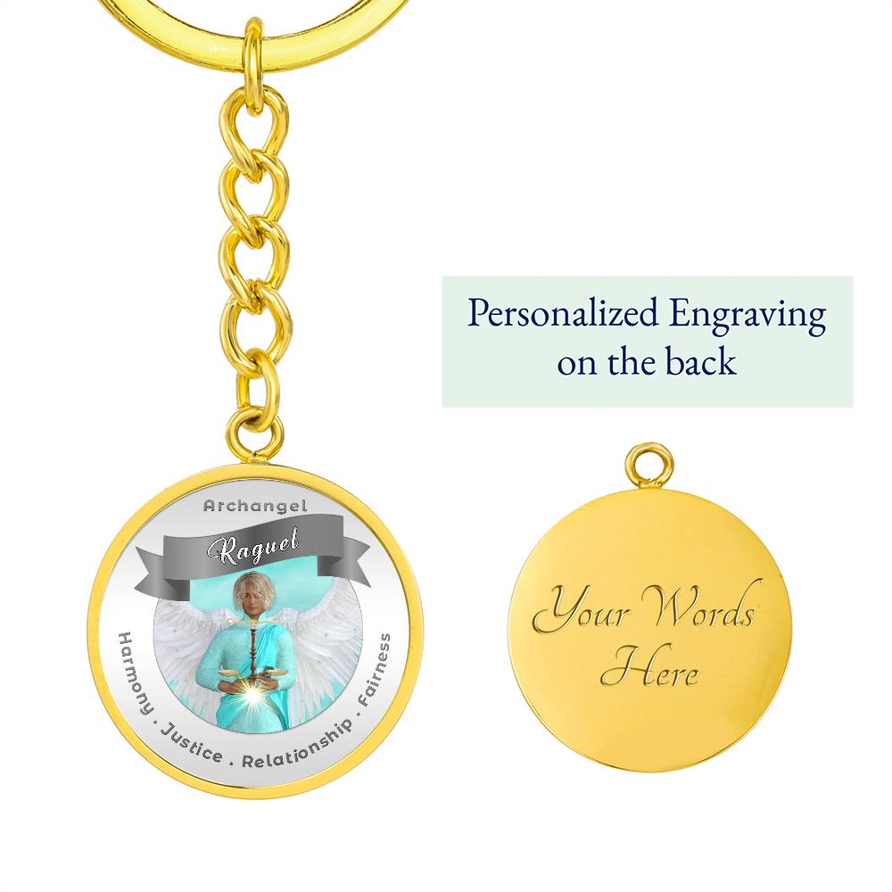 Archangel Raguel - Archangel Affirmation Keychain For Fairness, Harmony, Justice & Relationships- More Than CharmsMore Than Charms
