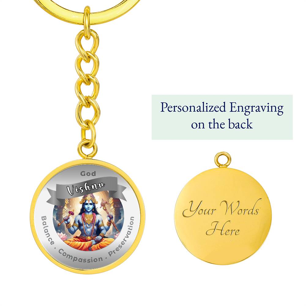 Vishnu - Affirmation Keychain For Balance Compassion Preservation - More Than CharmsMore Than Charms