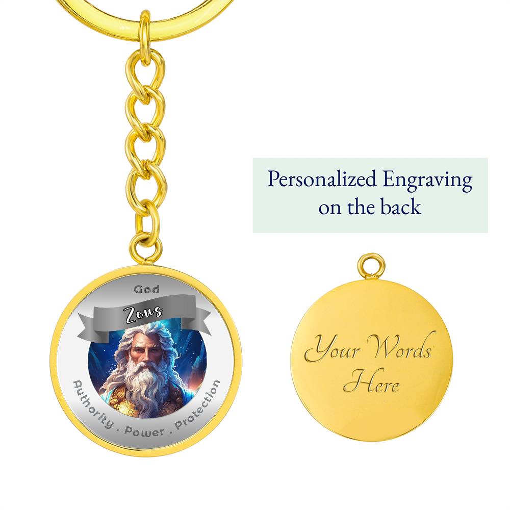 Zeus - Affirmation Keychain For Authority Power Protection - More Than CharmsMore Than Charms