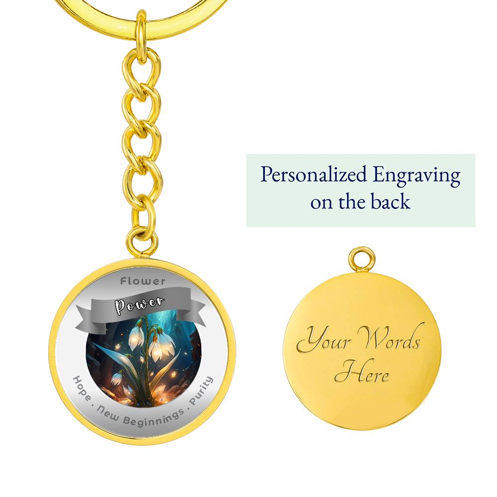 Snowdrop - Affirmation Keychain For Hope New Beginnings Purity - More Than CharmsMore Than Charms