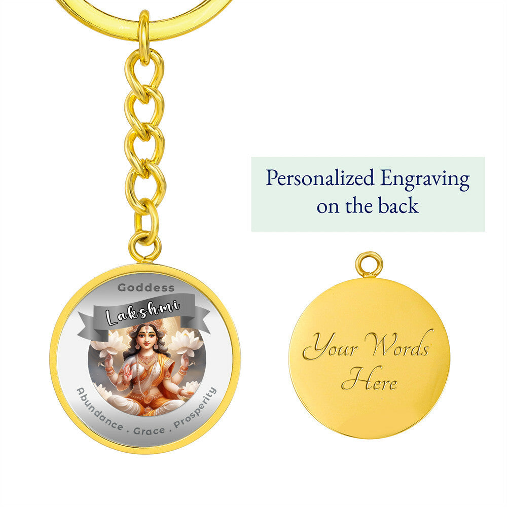Goddess Lakshmi - Affirmation Keychain For Abundance Grace Prosperity- More Than CharmsMore Than Charms