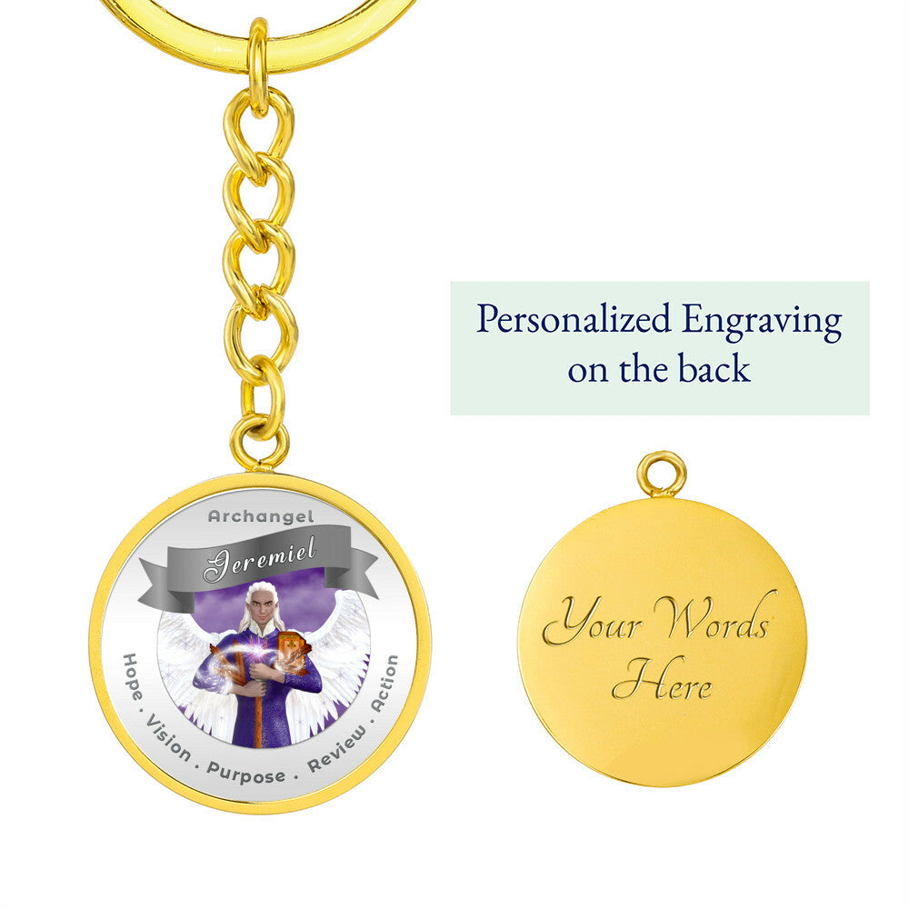 Archangel Jeremiel - Affirmation Keychain For Action, Hope, Purpose, Review & Visions - More Than CharmsMore Than Charms