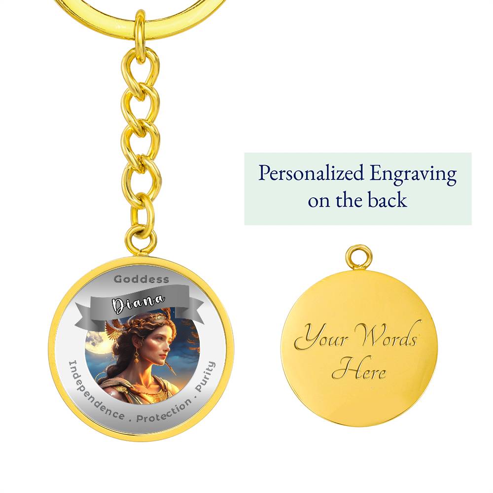 Goddess Diana - Affirmation Keychain For Independence Protection Purity- More Than CharmsMore Than Charms
