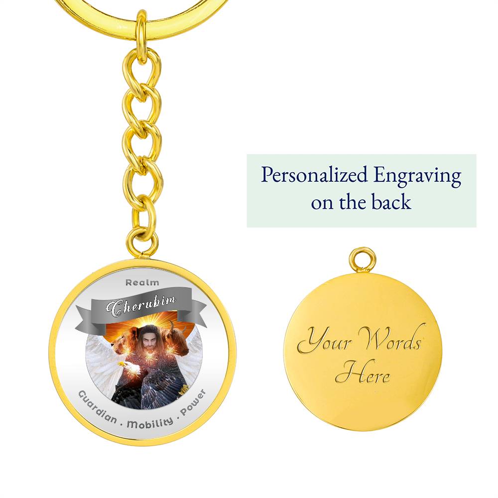 Cheribum- Angelic Realms Affirmation Keychain For Mobility, Power & Guardian - More Than CharmsMore Than Charms