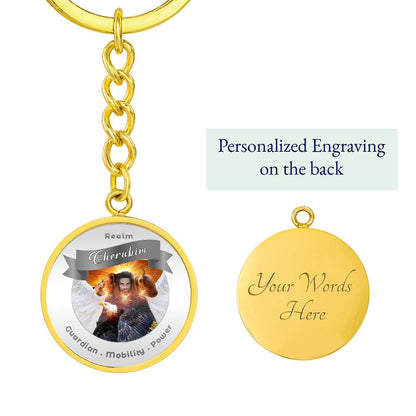Cheribum- Angelic Realms Affirmation Keychain For Mobility, Power & Guardian - More Than CharmsMore Than Charms