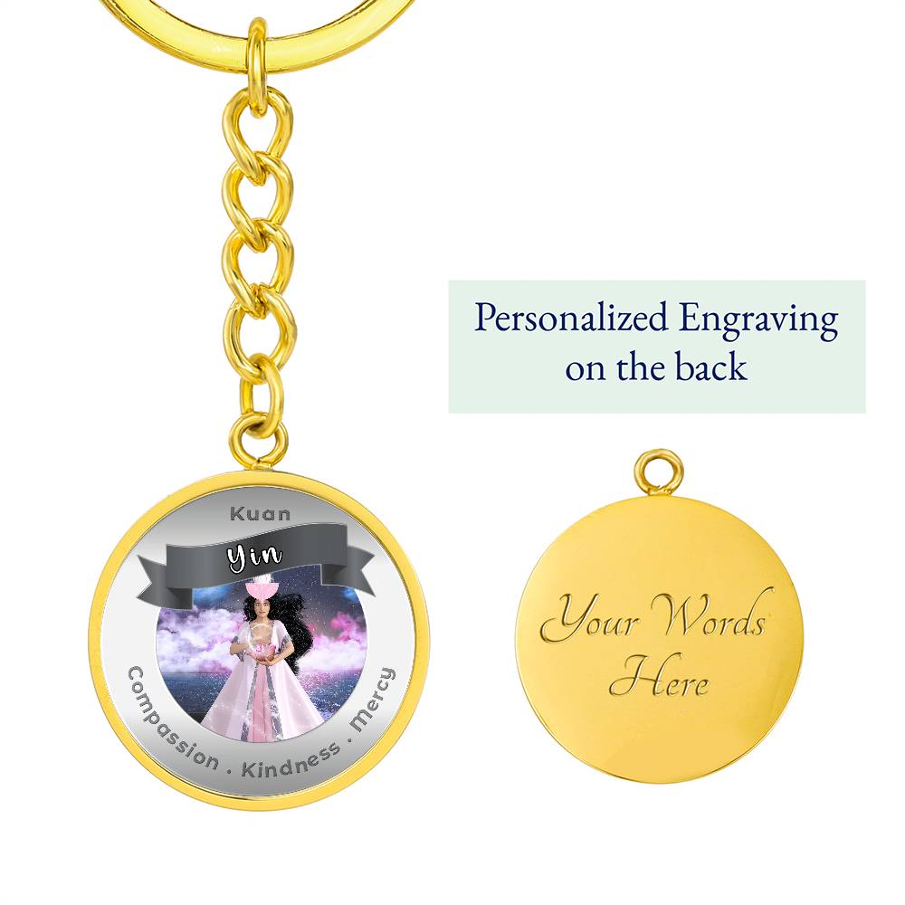 Kuan Yin - Affirmation Keychain For Compassion, Kindness & Mercy - More Than CharmsMore Than Charms