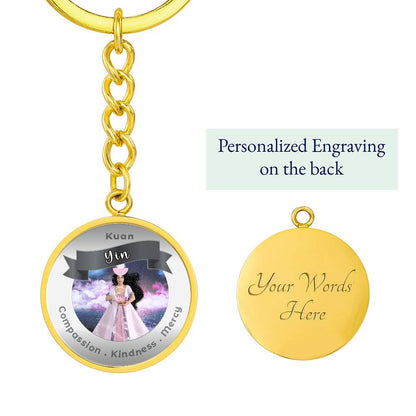 Kuan Yin - Affirmation Keychain For Compassion, Kindness & Mercy - More Than CharmsMore Than Charms