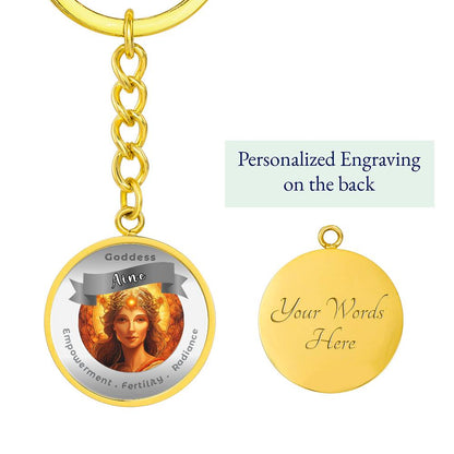Goddess Aine - Affirmation Keychain For Empowerment Fertility Radiance - More Than CharmsMore Than Charms