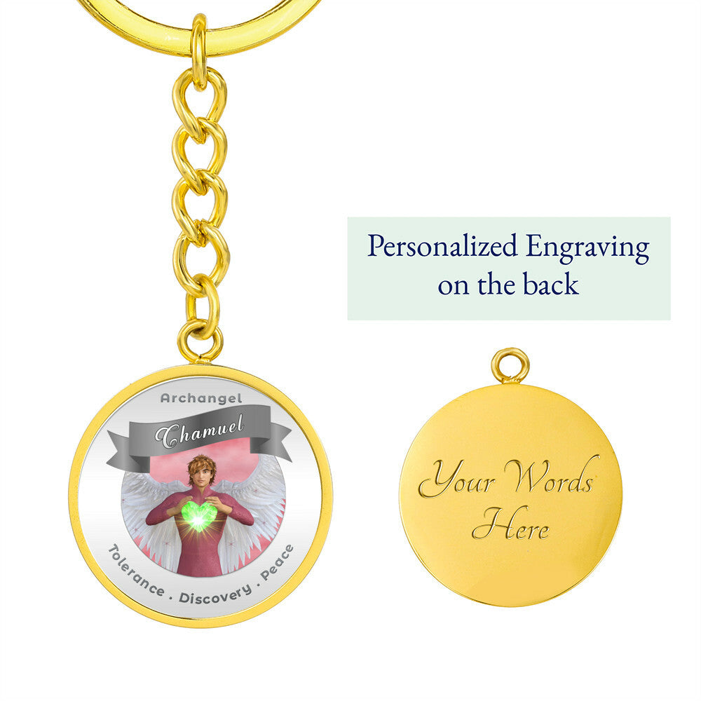 Archangel Chamuel - Affirmation Keychain For Tolerance, Discovery & Peace - More Than CharmsMore Than Charms