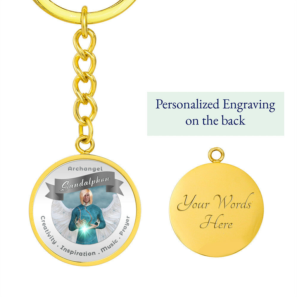 Archangel Sandalphon - Affirmation Keychain For Creativity, Inspiration, Music & Prayer - More Than CharmsMore Than Charms