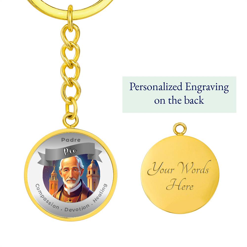 Padre Pio - Affirmation Keychain - More Than CharmsMore Than Charms