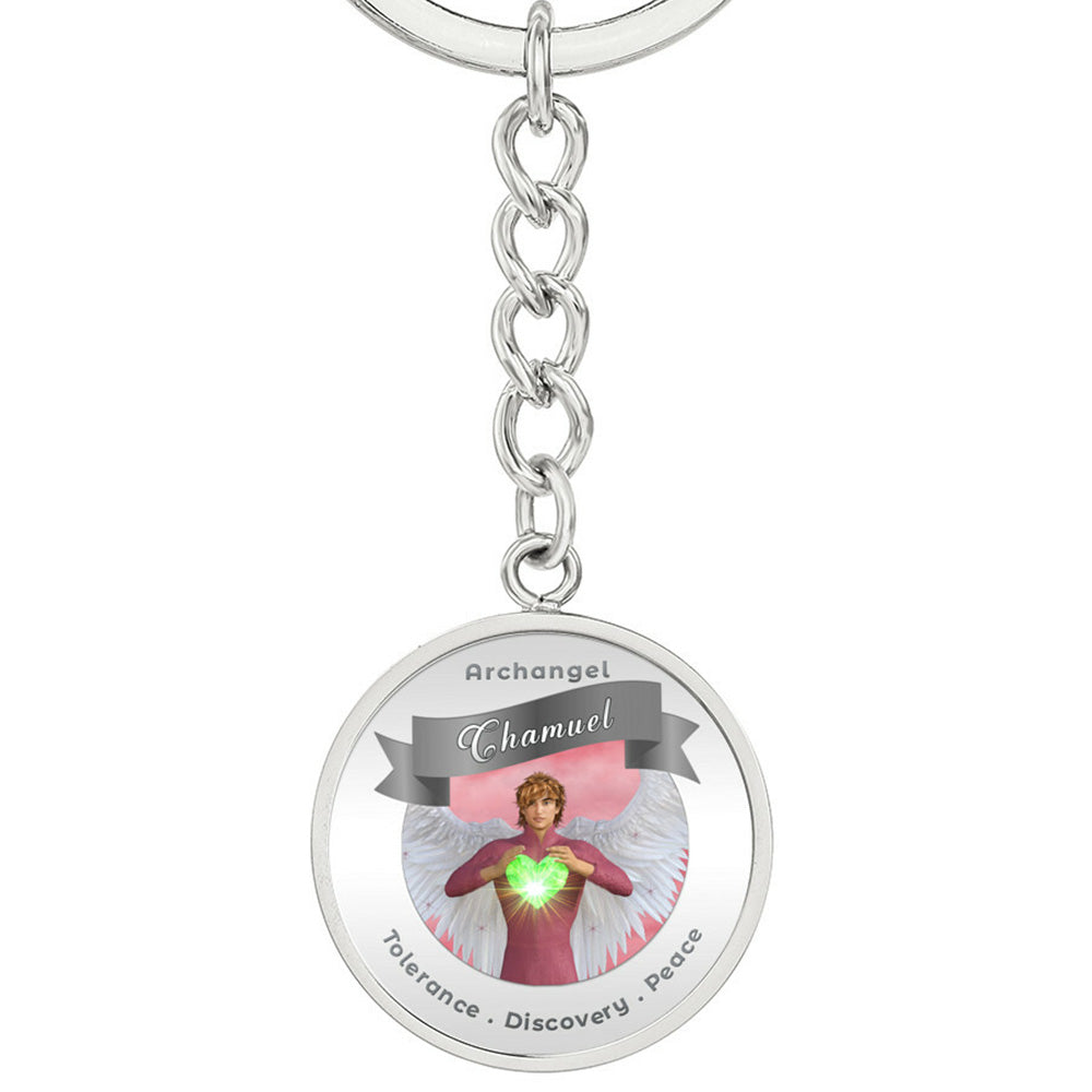 Archangel Chamuel - Affirmation Keychain For Tolerance, Discovery & Peace - More Than CharmsMore Than Charms