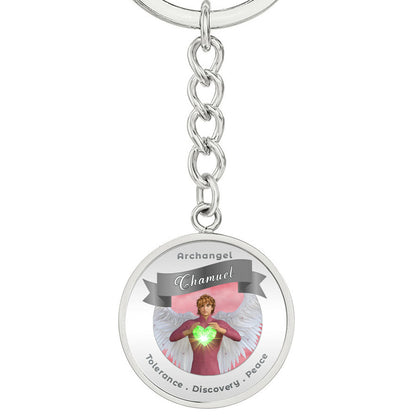 Archangel Chamuel - Affirmation Keychain For Tolerance, Discovery & Peace - More Than CharmsMore Than Charms