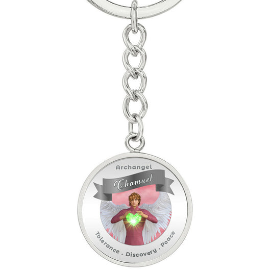 Archangel Chamuel - Affirmation Keychain For Tolerance, Discovery & Peace - More Than CharmsMore Than Charms