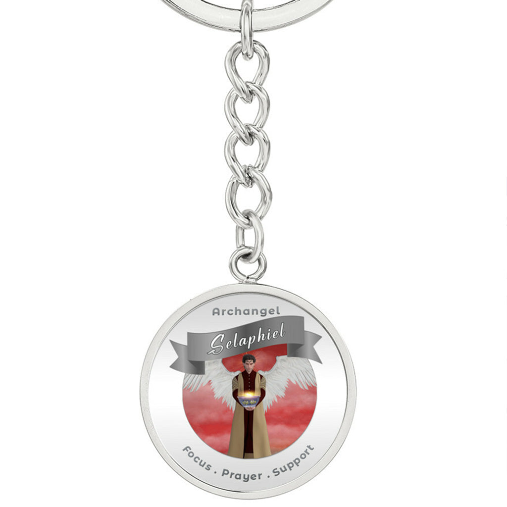 Archangel Selaphiel - Affirmation Keychain For Focus, Prayer & Support - More Than CharmsMore Than Charms