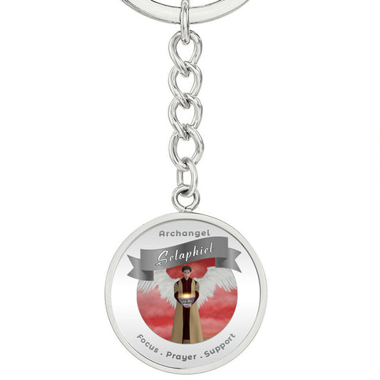 Archangel Selaphiel - Affirmation Keychain For Focus, Prayer & Support - More Than CharmsMore Than Charms